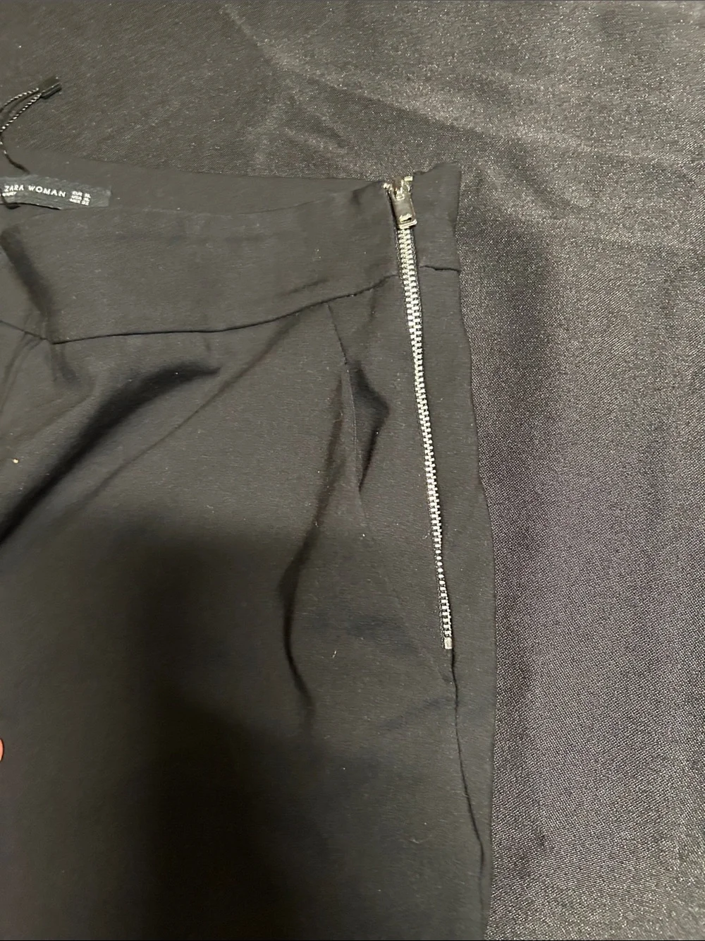 Zara Black High-Waist Tailored Shorts with Side Zip